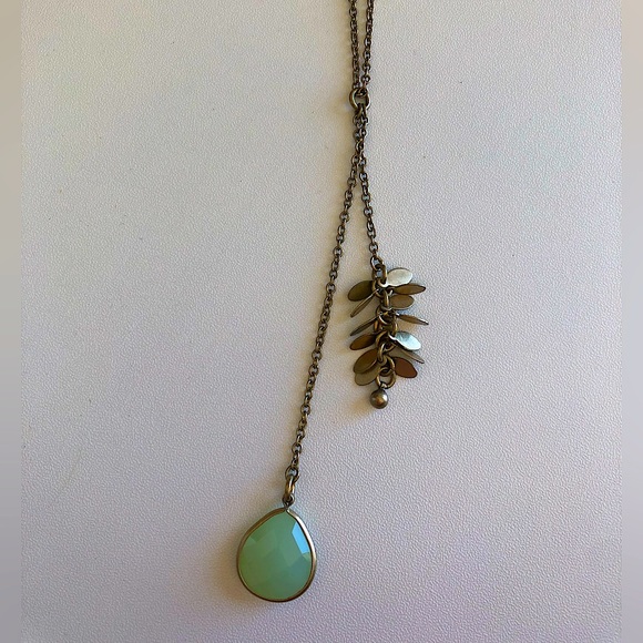 J. Crew Jewelry - J Crew Green Stone Lariat Necklace